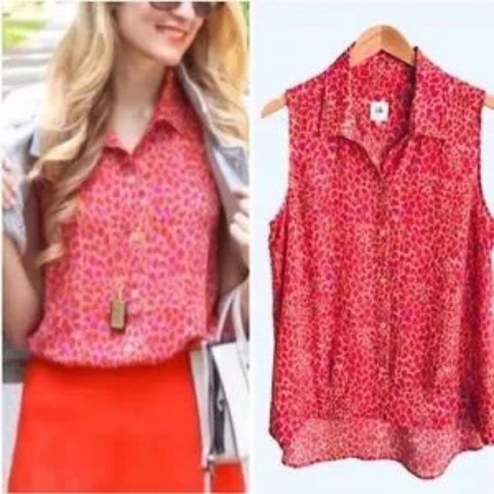 Cabi Heartbreaker Sleeveless Animal Print Blouse - Picture 5 of 13